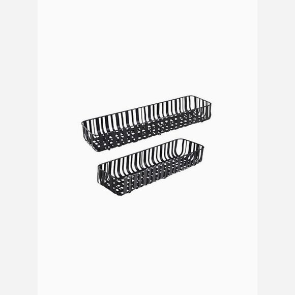 Modern Black Metal Storage Baskets -Set of 2 - Picture 2 of 5